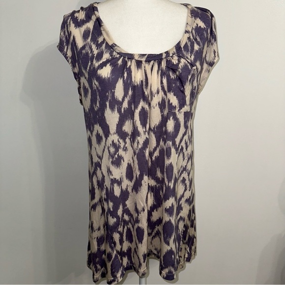 Anthropologie DELETTA Purple Lyocell tunic blouse PP MOTIF size XL - Picture 1 of 11